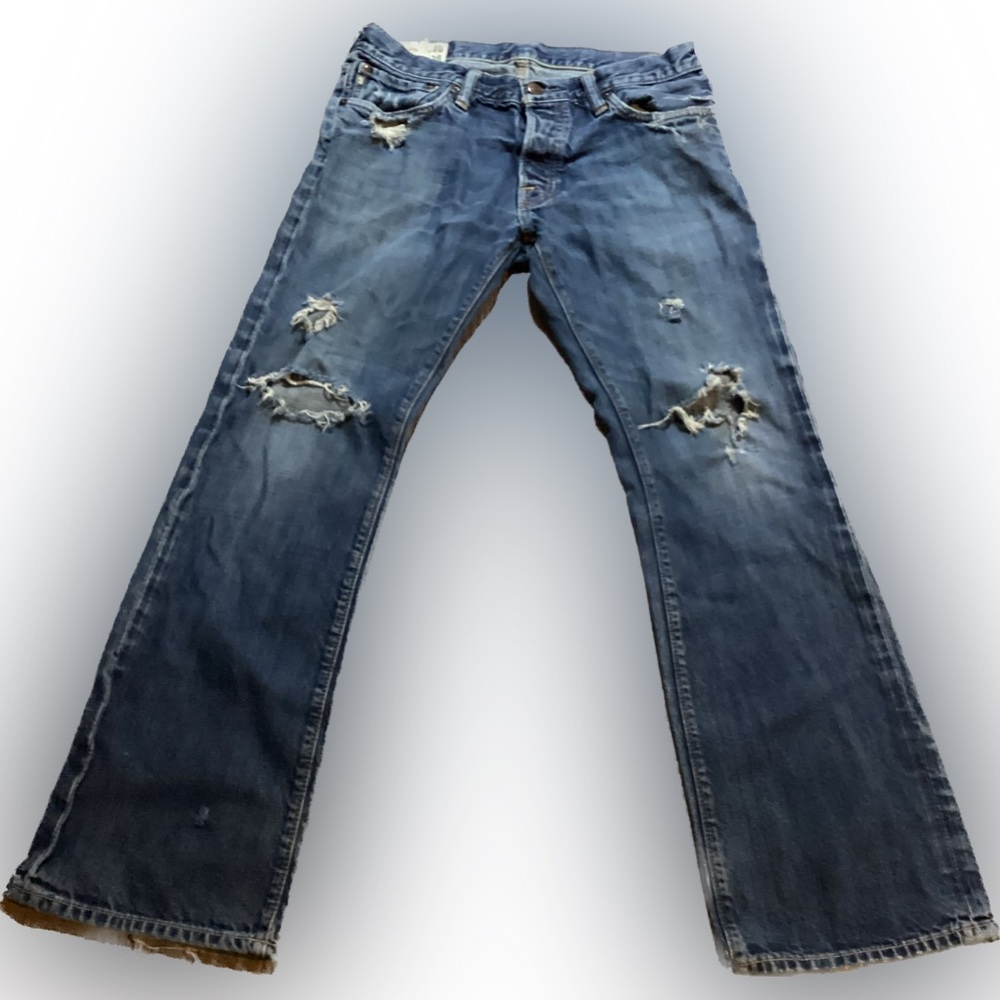 Abercrombie & Fitch Jeans Mens 30x30 Bootcut Medium Wash Blue Denim Button Fly
